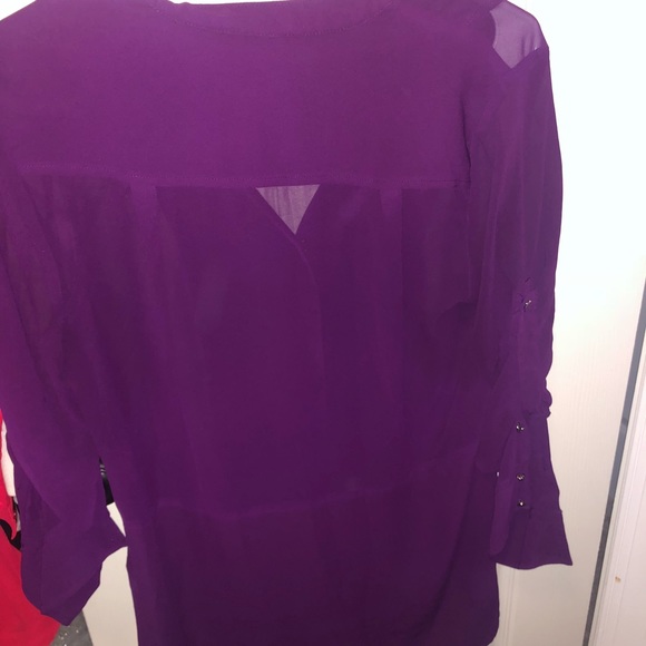 Express sheer top purple small blouse - Picture 2 of 3